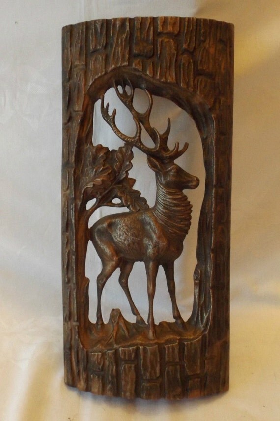 Items similar to Metal Deer/Stag Wall Decor from GermanyRustic Bronze