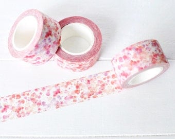 Watercolor Petals Washi Tape. 20mm x 10m. Wide Washi Tape. Pretty Washi Tape. Colorful Washi Tape. Masking Tape. Craft Tape.