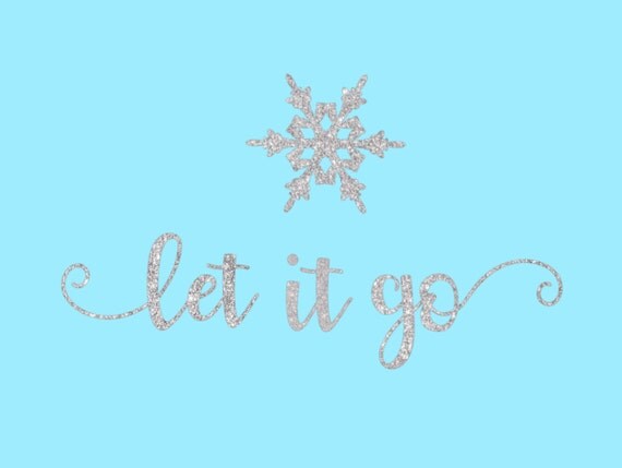 Let it Go Frozen Elsa Glitter Iron On Vinyl Decal Matching