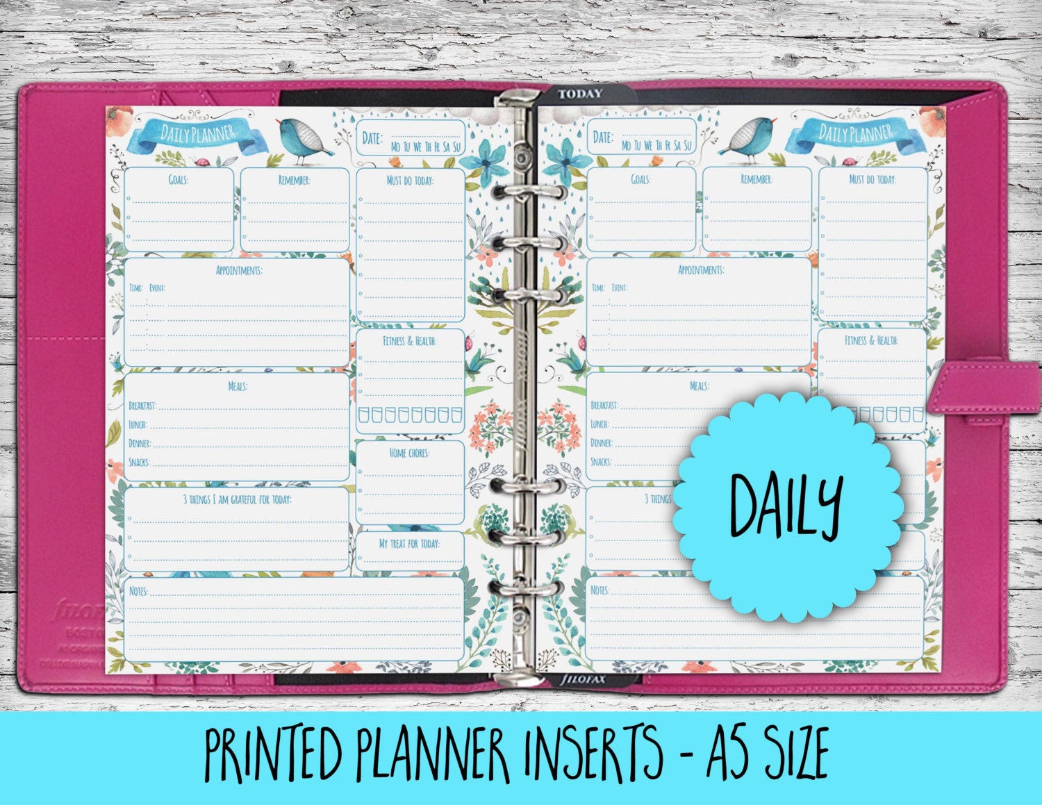 PRINTED Daily A5 Planner Inserts Daily Planner by EireenPlans