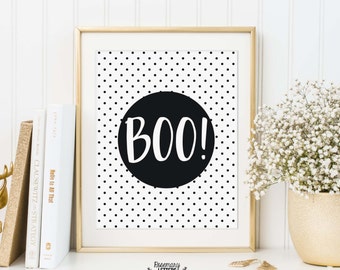 Boo Printable, Halloween Printable, boo print, 8x10 Instant Download, halloween decor, typography, halloween wall art, halloween print