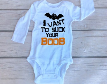 Baby Halloween Outfit, Halloween Baby, I Vant To Suck Your Boob, Funny Baby Halloween Shirts, Breastfeeding Baby Shirts, Halloween Shirt