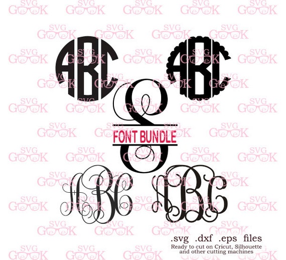 Font Bundle SVG cut files Digital Font svg Monogram Font SVG