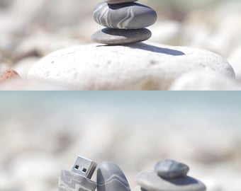 USB flash drive, stone usb from polymer clay, nature, USB for him, usb imitation of a stone, computer gadget usb, Back to school