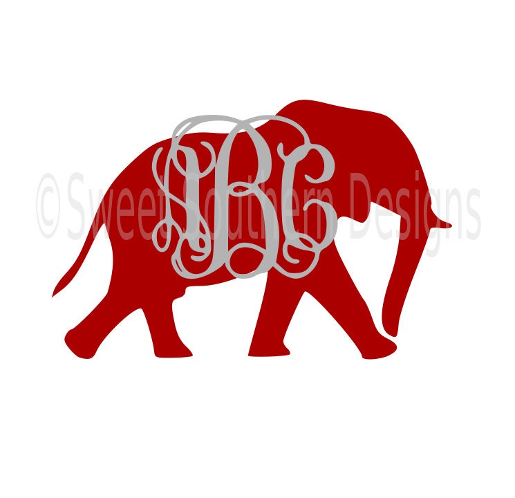Download Elephant silhouette Alabama SVG instant download design for