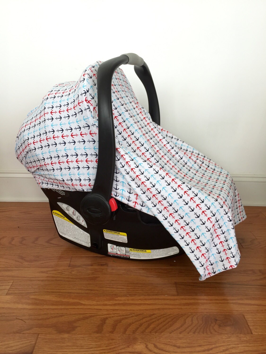 Nautical Anchors Infant Car Seat Cover by OliviaScarlettDesign