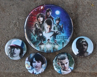Stranger Things Button Set, Stranger Things Pin Set, Stranger Things 011, Stranger Things Eleven