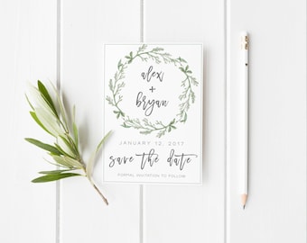 Save the Date Template,Save the Date Printable, Greenery Save the Date Printable,Green Save the Date Template, Green Save the Date Printable