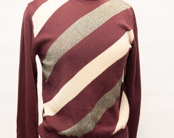 Women's Medium 80s Vintage Maroon Kathie Lee Collection Sweater