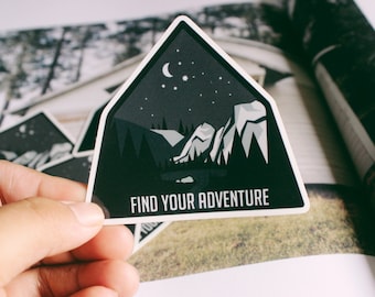 Find Your Adventure Sticker | Wilderness Edition | Mountains | Forests | Lake | Adventure Sticker | Travel Gift | Gift for Her and Him
