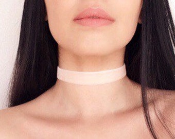 Blush Choker Nude choker Beige Choker Necklace Simple Choker Everyday Choker Velvet Chocker Basic Choker Gift for Best friend Casual Choker