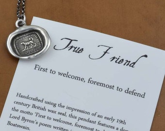 True Friend Wax Seal Necklace of a Dog - 233