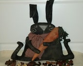 Primitive Black Bunny And Carrot