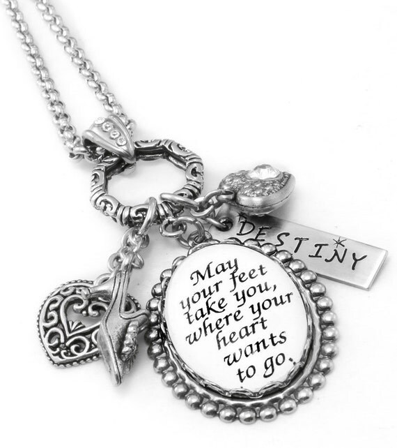 Inspirational Charm Necklace Silver by BlackberryDesigns on Etsy