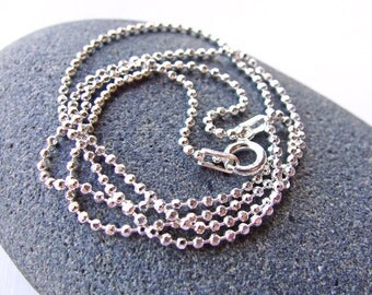 Sterling Silver Ball Chain, Sterling Silver Diamond Cut Chain, Sterling Silver Ball Chain Necklace, 1.5mm, 18in, (1) 10% off use code SAVE10