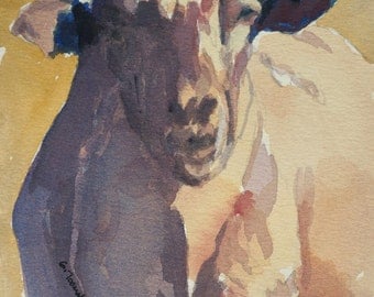 Lamb original watercolor painting Lamb painting Lamb art Sheep painting Sheep art Sheep decor Sheep original painting