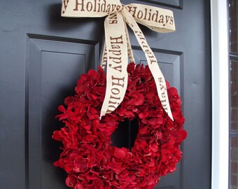 Cranberry Red Christmas Wreath- Christmas Decor- Holiday Decoration- Winter Wreath