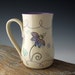 Dreamer Mug with Echinacea and Dragonfly - Pottery Mug - Coffee Mug - by DirtKicker Pottery