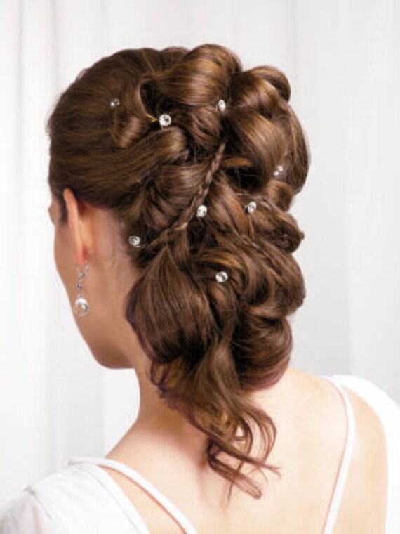 Hair Rhinestones floating set of 10 wedding bridal prom hair