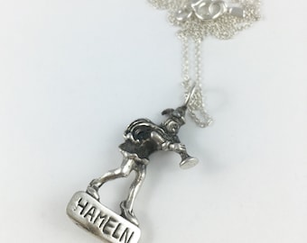 Pied Piper Charm, Hamelin Charm, Nursery Rhyme Necklace, Pied Piper of Hamelin, Spoon Necklace, Spoon Jewelry, Cutlery Jewelry
