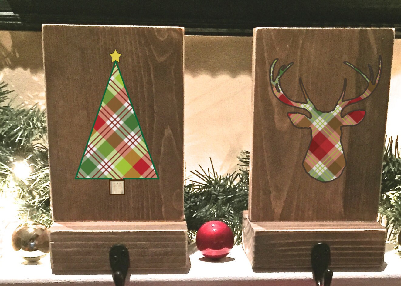 stocking holders mantle stockings reclaimed wood set of 4