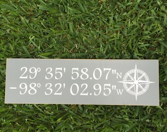Latitude Longitude ~ New Home Gift ~ Coordinates Sign ~ Compass Sign ~ GPS Coordinates Sign ~ Home Sweet Home ~ Address Sign ~ Moving Gift