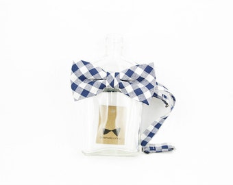 Harvey - Navy/White Gingham Men's Pre-Tied Bow Tie Or Self-Tied Bow Tie