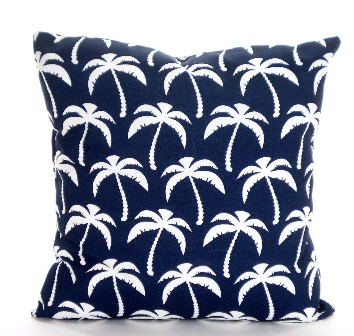 OUTDOOR Nautical Pillow Covers Cushions Navy Blue White