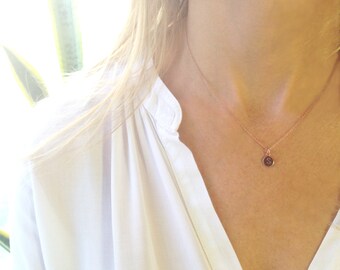 Rose Gold Initial Necklace, Gold Letter Necklace, Rose Gold Personalized Necklace, Rose Gold Pendant, Tiny Initial Charm, Rose Gold Necklace