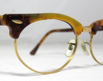 Vintage RayBan Clubmaster Browline Frames. Tortoise Brown