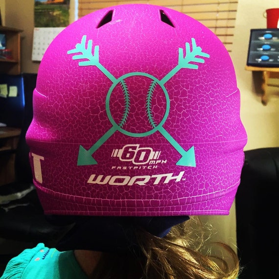 Baseball Decal Softball Decal Batting helmet by CrookedArrowDesign