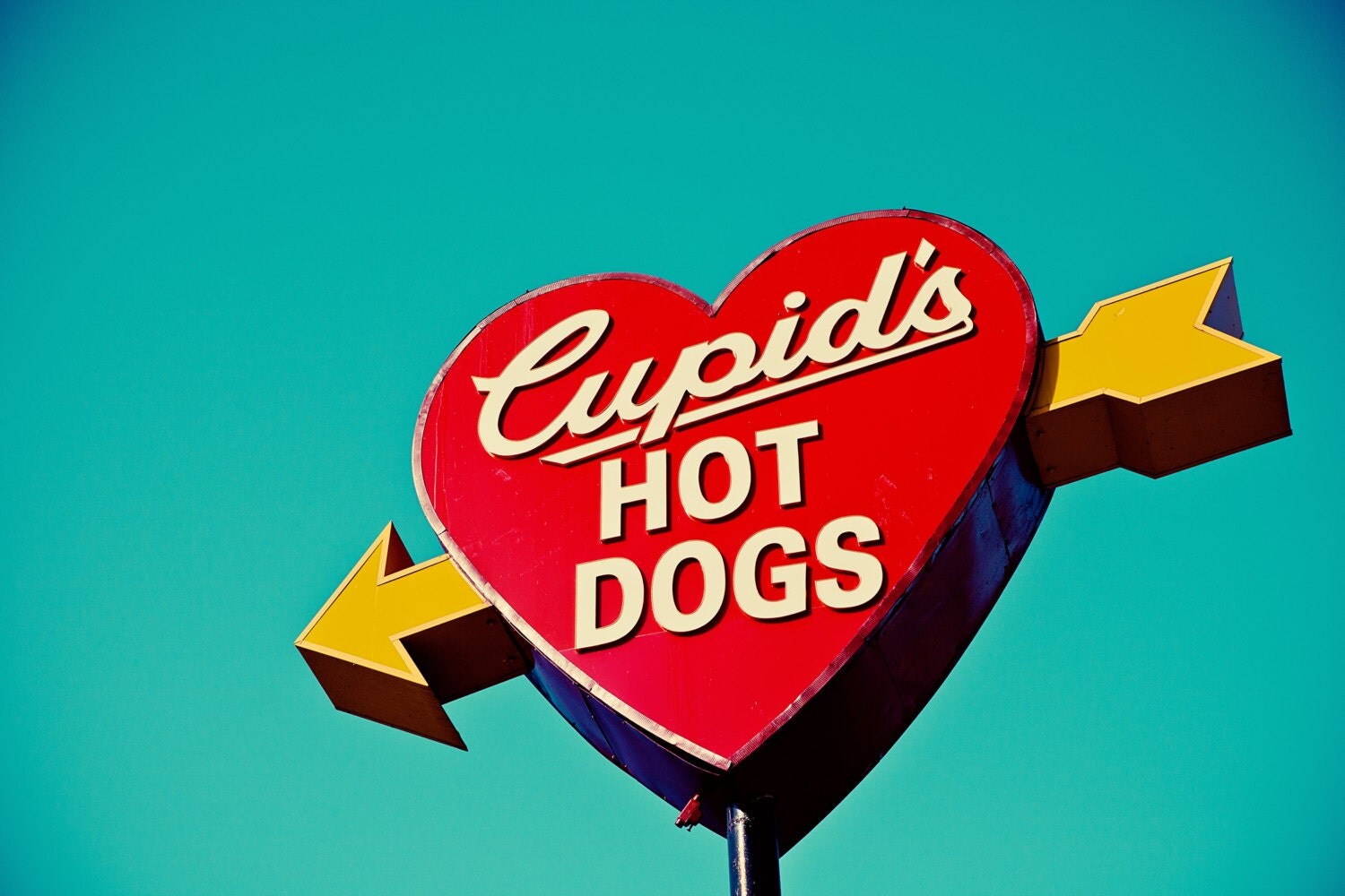 Cupid's Hot Dogs Retro Sign Photo Retro Kitchen Decor
