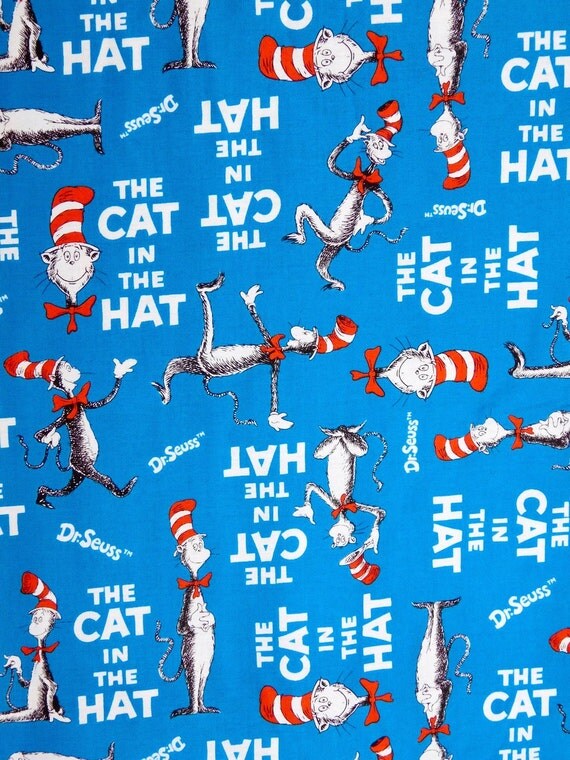 Cat in the Hat fabric 100 cotton fabric for Quilting and
