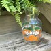 Vintage Orange Juice Carafe Glass Pitcher Oranges White Flowers & Green Leaves - #1756