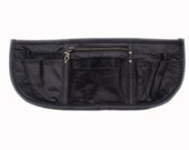 Tablier de serveuse, serveur en cuir noir recyclé.