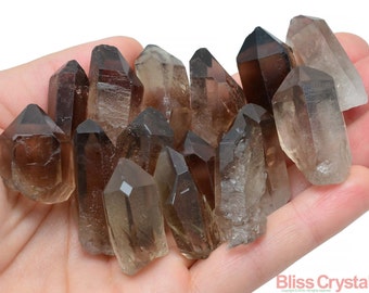 2 SMOKY QUARTZ Rough Points 1" Size Healing Crystal and Stone Smokey Raw Gem Gemstone Wand #SR2