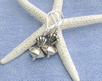Delightful All Silver Everyday Earrings on Sterling Leverbacks, Classic Detailed Silver Earrings, Timeless, Chic, Everyday Earrings, Gift