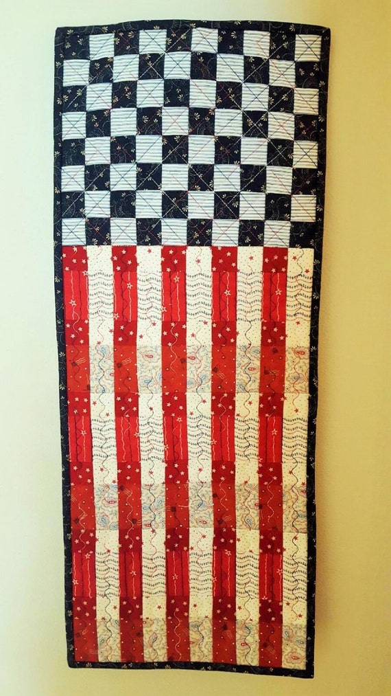 QUILTED PATRIOTIC AMERICANA Wall hanging table by AuntiJoJos