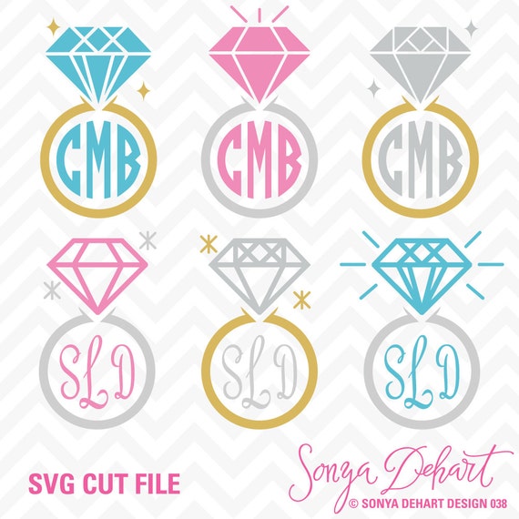 Download 80% OFF Sale Svg Cuttables Monogram Diamond Wedding Rings Cut