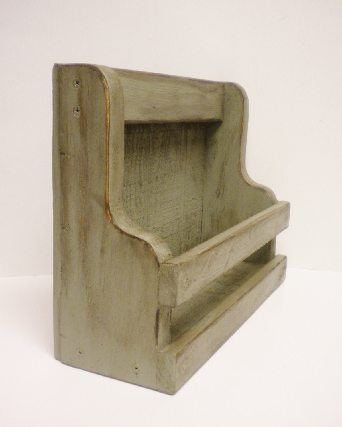 Primitive Bowl or Plate Rack Step Back Shelf by