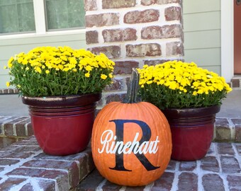 Personalized Pumpkin Decals, Fall Decorations, Fall Wedding, Pumpkin Monogram, Personalized Pumpkin Decal, Monogrammed Home Decor, DIY