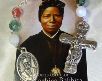 St. Josephine Bakhita/Giuseppina Bakhita/Madre Moretta/Sister Moretta Rosary Chaplet Rosarie,Sudan,victims of slavery,victims of abuse