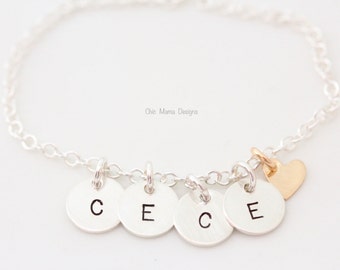Little Miss Jewelry, Baby Initial Necklace, Sterling Silver Initial Necklace gift For Her, Necklace for Little Girl, Initial Disc Necklace