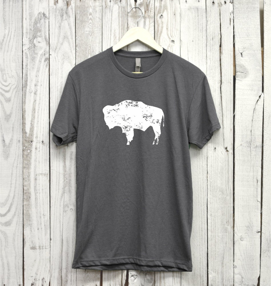 Bison Shirt. Wyoming Shirt. Buffalo Shirt. by bravocustomprinting