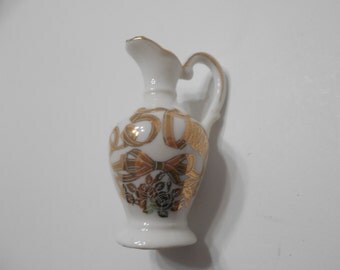 Vintage Enesco Miniature Urn--50th--Hand Painted (16-B)