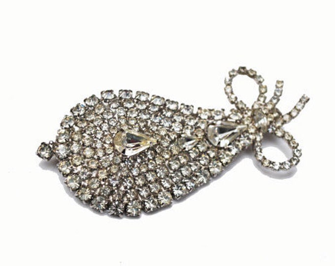 Rhinestone Brooch - Ice Crystal clear stones Bling - Wedding Bride