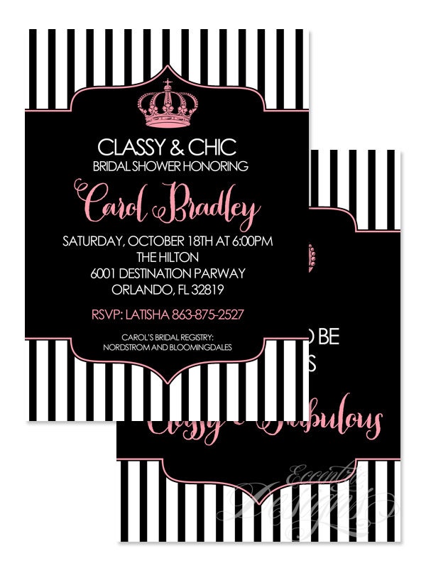 5X7 Classy And Chic Invitation You Print Coco Chanel