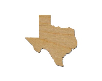 Texas State Shape Variety of Sizes Unfinished Wood Craft Cut Outs Artistic Craft Supply