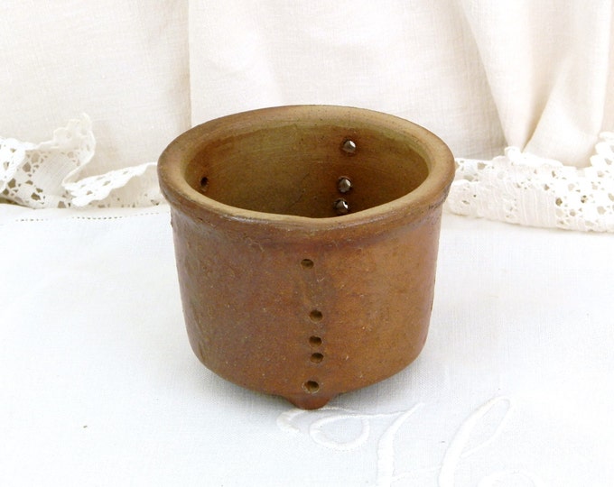 Antique Rustic French Salt Glazed Ceramic Cheese Strainer/Mold French Country Decor, Shabby Chic, Retro Vintage Home Interior, Kitchenware