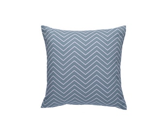 Chevron Pillow Cover, Blue Gray Throw Pillow, Decorative Pillow Cover, 20" x 20"